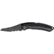 Bear Ops Persuader Fold Knife, partially serrated modified tanto blad, Polished black G-10 handl BC32013