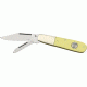 Bear &amp; Son Barlow Fold Knife, High polished 1095 Carbon Steel Blade, Smooth yellow Delrin Handle BCC3281