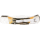 Bear &amp; Son Cutlery 5 Genuine India Stag Bone Automatic Lockback With Metal Belt Clip &amp; Leather Sheath - 5A97