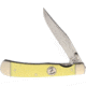 Bear &amp; Son Cutlery Locking Bear Rancher Fixed Blade Knife, 3.25in, 1095 Carbon Steel, Clip Point, Yellow, Delrin Handle BCC3154L