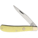 Bear &amp; Son Cutlery Trapper Yellow Delrin Folding Knife,3in,1095 Carbon Steel,Clip,Yellow,Delrin Handle BCC3148