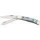 Bear &amp; Son Little Trapper Fold Knife, Twin Blade Knife, Clip and spey Blade, abalone Handle BCAB5412