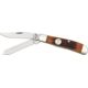 Bear &amp; Son Mini Trapper Fold Knife, HI Polish SS clip and spey Blades, Red Stag Bone Handle BCCRSB07