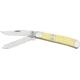 Bear &amp; Son Mini Trapper Fold Knife, HI Polish SS clip and spey Blades, Smooth yellow Delrin handl BCC307