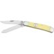 Bear &amp; Son Mini Trapper Fold Knife, HI Polish SS clip and spey Blades, Smooth yellow Delrin handl BCC307