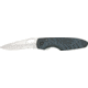 Bear &amp; Son Sideliner Fold Knife, 440 SS partially serrated Blade, Black Zytel &amp; black Kraton Handle BC7410SR