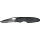 Bear &amp; Son Sideliner Fold Knife, black titanium coated partially serrated Blade, Black Zytel and black Kraton Handle BC7410TSR