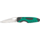 Bear &amp; Son Sideliner Green &amp; Black Fold Knife, SS partially serrated edge Blade, Black Zytel and Racing Green Kraton Handle BC7404GSR