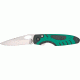 Bear &amp; Son Sideliner Green &amp; Black Fold Knife, SS standard edge Blade, Black Zytel and Racing Green Kraton Handle BC7404G