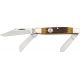 Bear &amp; Son Stockman Fold Knife, High polished 1095 Carbon Steel clip, Red Stag Bone Handle BCCRSB47