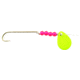 BearPaw Flicker Snelled Hook, Long Shank, 8in Mono, Gold Fluorescent Yellow Spinner, Size 2, 6 per Pack, FYLS-2