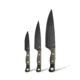 Benchmade Cutlery 3 Piece Kitchen Knife Set, 4.3in, 6.16in, 8.04in, CPM-154 Stainless Steel, G10, Olive Drab Green/wBlack bolster, 4000BK-01