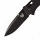 Benchmade Mini Presidio II Axis Folding Knife, Plain Edge Coated Drop Point Blade, 3.2in, Black Anodized Billet Aluminum Handle, 575BK