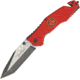 Benchmark Firefighter Rescue Red Folding Knife,3.5in,Standard Edge,Tanto,Black Stonewash,Red,G10 Handle BMK055