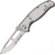 Beretta Small Airlight II Fold Knife, Skeletonized SS partially serrated Blade, Silver anodized aluminum Handle BE79873