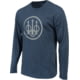 Image of Beretta Trident Logo T-Shirt - Men's, Long Sleeve, Navy Heather, Small, TS229T1890051YS