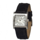 Bertha Bettie Ladies Watch, Black Leather Band, Silver Bezel, White Analog Dial, Silver Hand BTHBR102