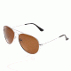Bertha Brooke Polarized Sunglasses, Silver / Brown BRSBR018S