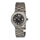 Bertha Evelyn Ladies Watch, Silver Metal Band, Crystals Bezel, Black Analog Dial, Silver Hand BTHBR1705