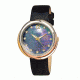 Bertha Jean Ladies Watch, Black Band, Silver Bezel, Black Dial, Gold Hand BTHBR3504