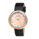 Bertha Jean Ladies Watch, Black Band, Silver Bezel, Rose Dial, Silver Hand BTHBR3503