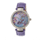 Bertha Mia Mother-Of-Pearl Leather-Band Watch, Multicolor/Purple BTHBR7402