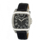 Bertha Opal Ladies Watch, Black Leather Band, Silver Bezel, Black Analog Dial, Multicolor Hand BTHBR302