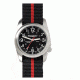 Bertucci Watches A-2S Brushed Stainless Thin Red Line Watch, Black Dial, Active Comfort High Performance Band, 11078