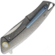 Bestech Knives DOLPHIN Framelock Gray Folding Knife, 3.75in Stonewash Cpm S35Vn SS Drop Point, Gray Titanium Handle, Pocket Clip, Black Nylon Zippered Storage Case, Gray, BT1707C