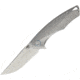 Bestech Knives DOLPHIN Framelock Gray Folding Knife, 3.75in Stonewash Cpm S35Vn SS Drop Point, Gray Titanium Handle, Pocket Clip, Black Nylon Zippered Storage Case, Gray, BT1707C