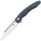 Bestech Knives Fanga Linerlock Blue G10 Folding Knife, 4in Satin D2 Tool Steel Blade, Black/Blue G10 Handle, Pocket Clip, Ceramic Ball Bearings, Black Nylon Zippered Case, Black and blue, BG18E
