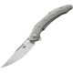 Bestech Knives Marukka Framelock Gray Folding Knife, 3.63 stonewash and satin finish Bohler M390 stain, Gray titanium handle, BT2002A