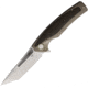 Bestech Knives Predator Framelock Gold Folding Knife, 3.5 stonewash and satin finish S35VN stainless bl, Champagne titanium handle with Black and orange ca, BT1706G