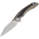 Bestech Knives Pterodactyl Framelock Bronze Folding Knife, 3.75in Satin S35Vn SS Blade, Bronze Titanium Handle With Carbon Fiber Insert, Pocket Clip, Black Nylon Belt Sheath, Bronze, BT1801C