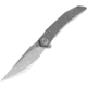 Bestech Knives Samari Framelock Gray Folding Knife, 3.88 Bohler M390 stainless blade, Gray stonewash finish titanium handle, BT2009A