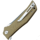 Bestech Knives Scimitar G10 Linerlock Beige Folding Knife, 3.75in Satin D2 Tool Steel Clip Point Blade, Tan G10 Handle, Pocket Clip, Tan, BG05C-1