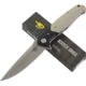 Bestech Knives Swordfish BG03B in 3.8 in Plain Edge Folding Blade, Black and Beige G10 Handle, BG03B