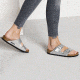 Birkenstock Arizona Birko-Flor Soft Footbed - Women's, Silver, 35 55015-1-35