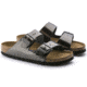 Birkenstock Arizona Soft Footbed Leather Sandals - Womens, Anthracite Leather, Medium, 37, 1000292-37