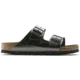 Birkenstock Arizona Soft Footbed Leather Sandals - Womens, Anthracite Leather, Medium, 37, 1000292-37