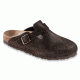 Birkenstock Boston Suede Soft Footbed Sandal - Womens-Mocha-Medium-39