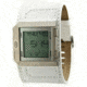Black Dice Cash Men's Watch - SS Case, White Leather Strap BLABD-004-06