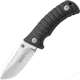 Black Fox Linerlock with Sheath Folding Knife, 3.5in Satin 440A SS Drop Point, Black Rubberized Frn Handle, Thumb Stud, Black Nylon Belt Sheath, Black, 01FX034