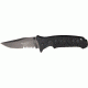 Black Fox Tactical Linerlock Fold Knife 4in, SS assisted opening partially serrated clip, Grooved black G-10 Handle BF114TS
