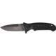 Black Fox Tactical Linerlock Fold Knife, 4in, SS assisted opening standard edge spear bla, Grooved black G-10 Handle BF115T