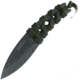 Black Fox Throwing Knife, 3.5 black titanium coated 440 stainless blade, Green cord wrapped handle, 02FX142