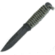 Black Fox Throwing Knife, 4.25 black titanium coated 440 stainless blade, Green paracord wrapped handle, 02FX144