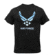 Black Ink Black Air Force T-Shirt, Mens, Black, Small, 80255-513