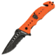 Black Legion Skull Rescue Folding Pocket Knife,4.5in Closed,Partially Serrated Drop Point Stainless Steel Blade,Orange ABS Handle BV272