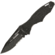 BlackHawk Hornet Folding Knife, 3.25in, D2 Tool Steel, Partial Serrated, Sideliner G-10 Handle, Black, BH15H211BK